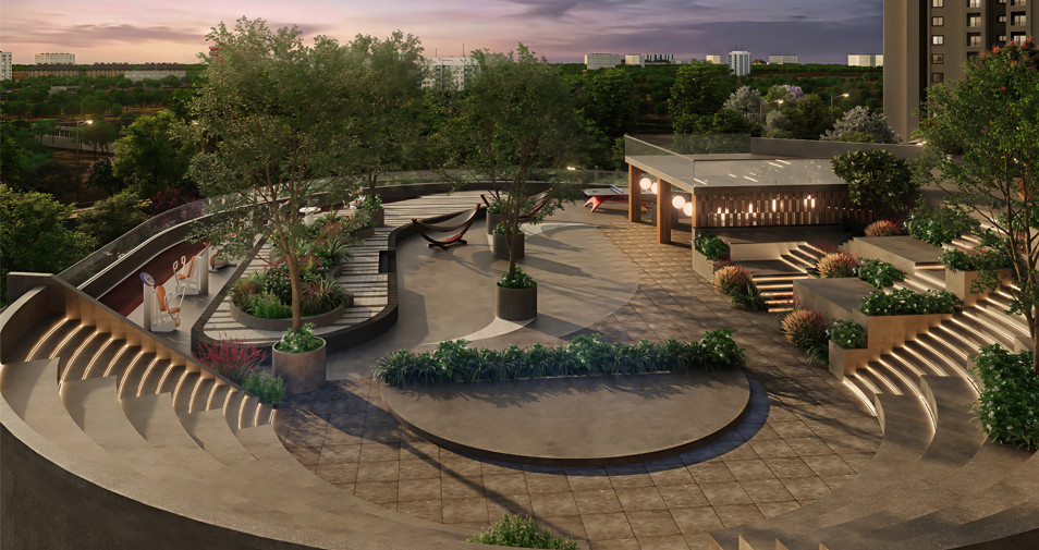 Sattva Ekatra landscaped deck